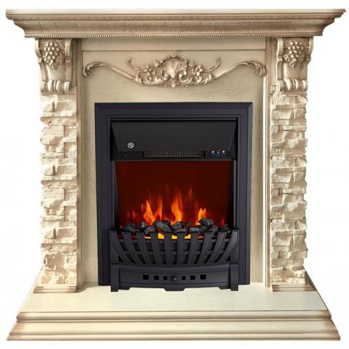 Декоративные электрические камины ROYAL FLAME Adriana сланец бежевый с очагом Aspen Black