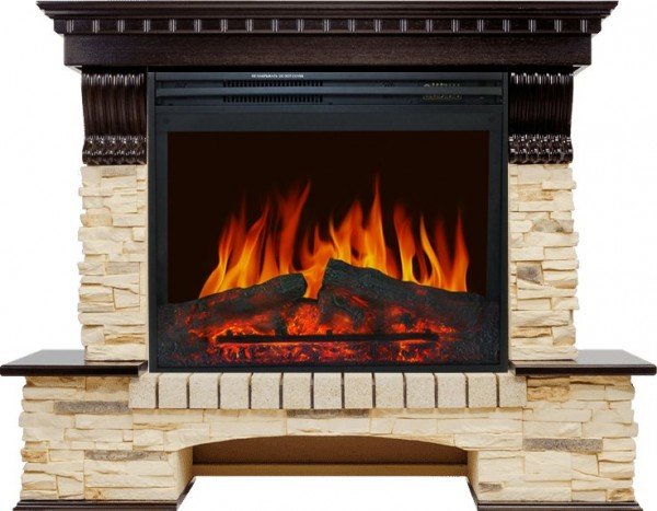 Декоративные электрические камины ROYAL FLAME Pierre Luxe сланец с очагом Jupiter FX New