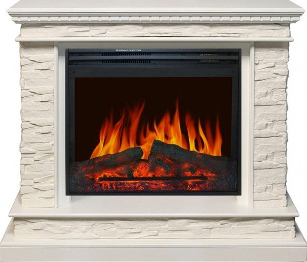 Декоративные электрические камины ROYAL FLAME Calgary сланец белый с очагом Jupiter N