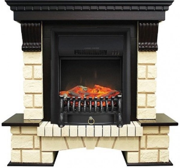Декоративные электрические камины ROYAL FLAME Pierre Luxe шампань с очагом Fobos FX M