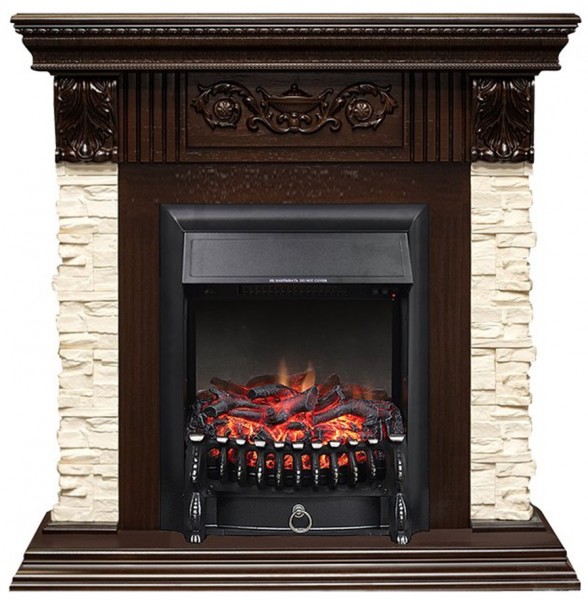 Декоративные электрические камины ROYAL FLAME Luxemburg сланец бежевый с очагом Fobos FX M ( темный дуб )
