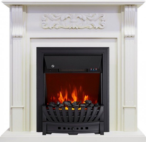 Декоративные электрические камины ROYAL FLAME Venice с очагом Aspen Black фактурный белый