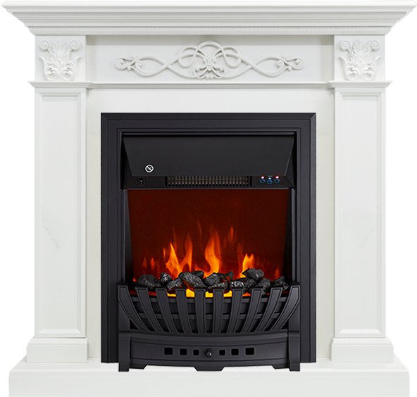 Декоративные электрические камины ROYAL FLAME Verona с очагом Aspen Black белый дуб