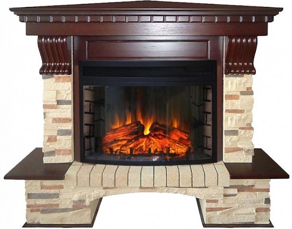 Декоративные электрические камины ROYAL FLAME Pierre Luxe  угловой сланец с очагом Dioramic 25 LED FX
