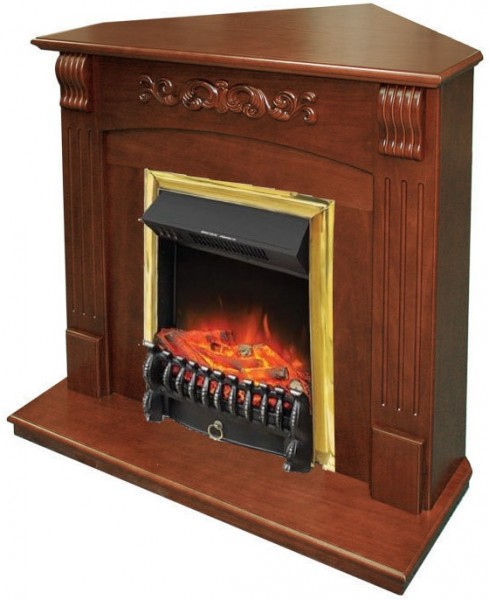 Декоративные электрические камины ROYAL FLAME Sorrento угловой с очагом Fobos FX орех