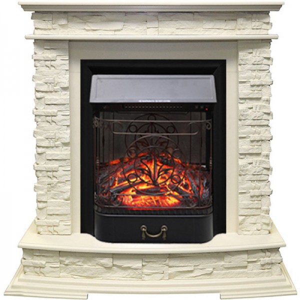 Декоративные электрические камины ROYAL FLAME Luzern сланец белый с очагом Majestic FX M