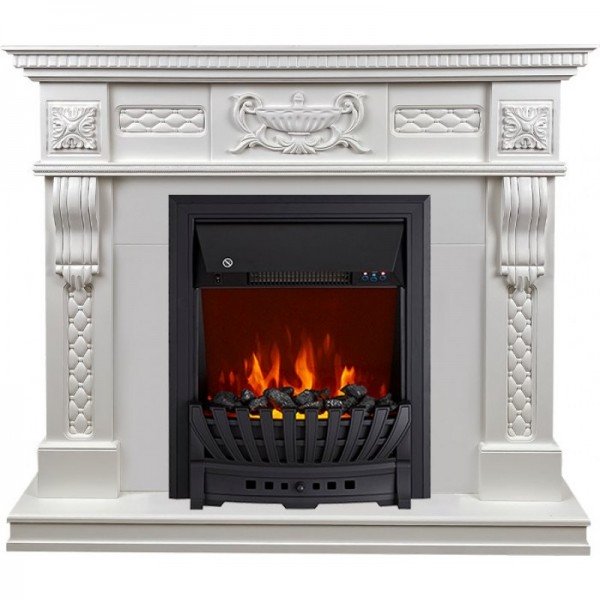 Декоративные электрические камины ROYAL FLAME Corsica Матовый белый с очагом Aspen Black