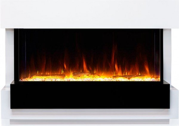 Декоративные электрические камины ROYAL FLAME Cube 36 - Белый с черным с очагом Astra 36 RF