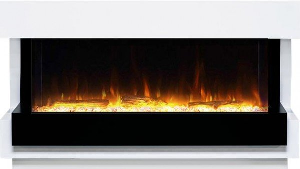 Декоративные электрические камины ROYAL FLAME Cube 50 - Белый с черным с очагом Astra 50 RF