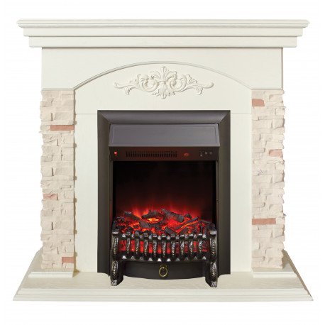 Декоративные электрические камины REAL FLAME Neapolis WT с очагом Fobos Lux BL