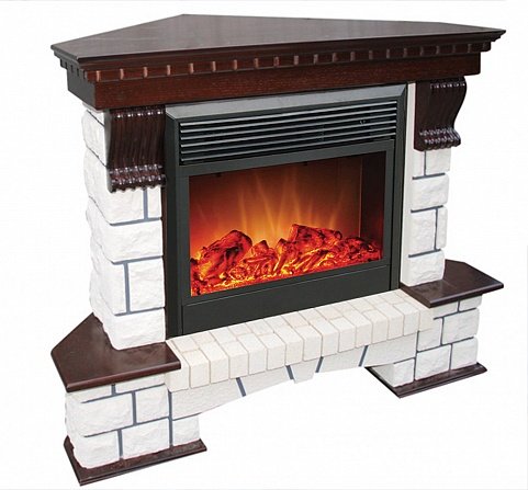 Декоративные электрические камины ROYAL FLAME Pierre Luxe угловой c очагом Jupiter FX