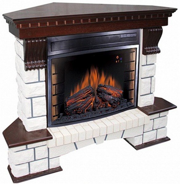 Декоративные электрические камины ROYAL FLAME Pierre Luxe угловой с очагом Dioramic 25FX