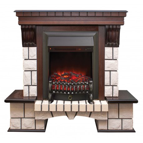 Декоративные электрические камины REAL FLAME Stone AO с очагом Fobos Lux BL S