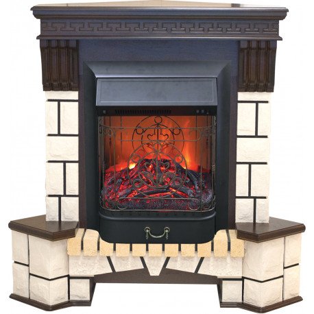 Декоративные электрические камины REAL FLAME Stone ( угловой ) AO с очагом Majestic Lux BL S