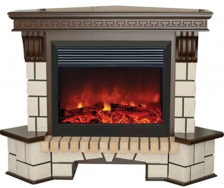 Декоративные электрические камины REAL FLAME Stone New Corner (угловой) 26 AO с Moonblaze Deluxe