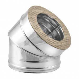 Сэндвич трубы из нержавеющей стали ФЕНИКС Отвод 2ОТ 45 120 / 200 мм