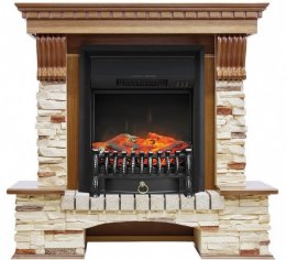 Декоративный электрический камин ROYAL FLAME Pierre Luxe сланец с очагом Fobos FX M
