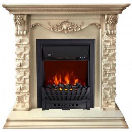 Декоративный электрический камин ROYAL FLAME Adriana сланец бежевый с очагом Aspen Black