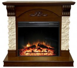 Декоративный электрический камин ROYAL FLAME Prague сланец бежевый/белый с очагом Jupiter N