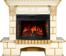 Декоративный электрический камин ROYAL FLAME Pierre Luxe угловой шампань с очагом Dioramic 25 FX