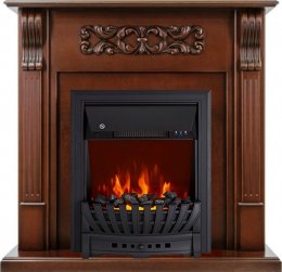 Декоративный электрический камин ROYAL FLAME Venice с очагом Aspen Black махагон коричневый антик