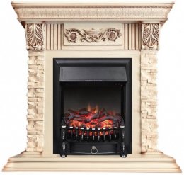 Декоративный электрический камин ROYAL FLAME Luxemburg сланец бежевый с очагом Fobos FX M
