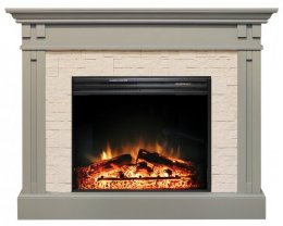Декоративный электрический камин ROYAL FLAME Cambridge камень бежевый умбра грей с очагом Jupiter FX New