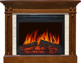 Декоративный электрический камин ROYAL FLAME Cambridge камень бежевый темный дуб с очагом Jupiter FX New
