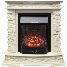 Декоративный электрический камин ROYAL FLAME Luzern сланец белый с очагом Majestic FX M