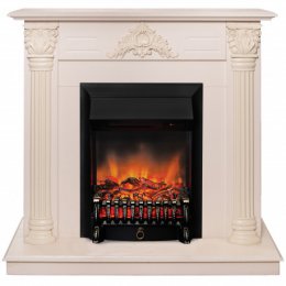 Декоративный электрический камин REAL FLAME Stefania WT с очагом Fobos Black S RC